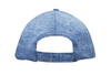 A blue marled sports cap with an adjustable back strap and a logo on the side.