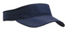 A navy blue sports ripstop visor featuring a wide brim and an adjustable band, complete with a logo.