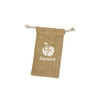 A small jute gift bag featuring a printed logo that reads "AppleFit." The bag has a drawstring closure.