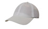 A white mesh cap featuring a curved brim and a logo. Designed for breathability and comfort.