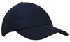 A dark navy water-resistant cap with a curved brim and an adjustable back. Features a logo on the side.