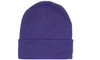 A purple acrylic beanie with a folded cuff and no visible branding.