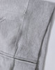 A grey full-zip fleecy hoodie featuring a pocket and a logo. Ideal for casual wear.
