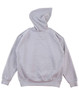 A grey kids' fleece hoodie with a kangaroo pocket and a hood. It has a simple design and includes a logo.