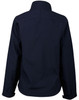 A navy ladies' softshell contrast jacket featuring a plain back design and a collar, with a logo present.