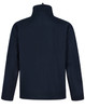 A black men's softshell high-tech jacket, featuring a high collar and a simple, sleek design on the back.