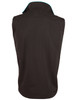 A black ladies' softshell contrast vest featuring a high collar and an inner colour detail. It has a logo on the back.