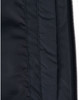 A close-up of a black parka jacket featuring a seamless design with a textured fabric pattern.