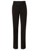 Women’s low rise pants in black poly/viscose stretch fabric, featuring a tailored design and a waistband.