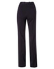 Women's utility pants in black, featuring a flexi waist and straight leg design. Includes a back pocket and logo.