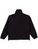 A black polar fleece pullover for kids with a high collar and adjustable hem. Features a logo on the back.