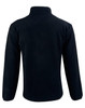 A black adult's half zip polar fleece pullover with long sleeves and a high collar, featuring a logo.