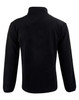 A black half zip polar fleece pullover with long sleeves and a standing collar, featuring branding.