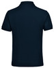 A dark navy unisex polo shirt featuring a classic collar, short sleeves, and a logo on the front.