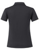 A grey women's polo shirt with a classic short sleeve design, featuring a back view and a logo.