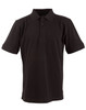 Men's polo shirt in black with a collared neckline and short sleeves. Features a logo on the chest.