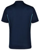 A navy blue men's polo shirt featuring contrast detailing and a logo. The shirt has a short-sleeve design.