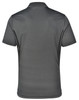 A men's short-sleeve polo shirt in dark grey with a contrasting design, featuring breathable mesh panels and a logo.