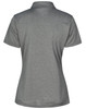 A grey short sleeve polo shirt with a modern fit, featuring a collar and a branding logo.