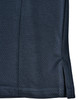 A dark navy blue polo shirt made from bamboo charcoal material, featuring a side split detail and a logo.