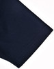 A dark navy blue polo shirt with a short sleeve, featuring a contrasting design and a logo.