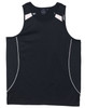 A black men's singlet featuring contrasting white detailing and a logo. Suitable for fashion and casual wear.