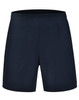 Bamboo charcoal sports shorts in navy blue with an elastic waistband and a logo detail. Ideal for athletic activities.