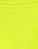 A bright high-visibility yellow work jumper featuring a smooth fabric texture and a logo.