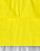A bright yellow long-sleeved safety shirt with reflective grey material at the bottom and a logo present.