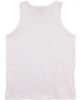 A plain white men's cotton singlet with a crew neck design and no visible branding.