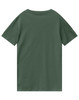 A green men's premium cotton tee with short sleeves and a simple design, featuring a logo on the back.
