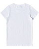A plain white Ladies' Premium Cotton Tee, featuring a simple design and short sleeves. It has a branding logo on the back.