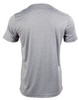 A grey men's short sleeve tee with a smooth texture and a logo on the back.