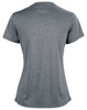 A grey short sleeve tee with a smooth finish and a subtle texture. Features a logo on the back.