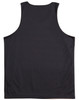 A black adults' basketball singlet featuring a breathable mesh fabric and a simple design. It has a logo on it.
