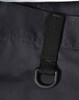 A close-up of black unisex utility stretch cargo work pants featuring a loop and sturdy fabric texture.