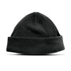 A Seattle Polar Fleece Beanie in black, featuring a snug fit and a rolled cuff design.