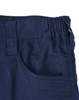 Unisex cotton stretch ripstop work shorts in navy blue, featuring an elastic waistband and side pocket.