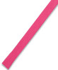 A pink drawcord, with a textured finish, designed for various clothing accessories. Includes a logo.