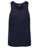 A navy blue singlet featuring a logo, designed for comfortable wear.