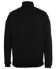 A black half-zip sweatshirt featuring a high collar and a plain back design. It has a logo on the front.