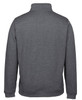 A grey 1/2 zip sweatshirt with a high collar and a plain back. It has a logo on the tag.