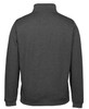 A charcoal grey 1/2 zip sweatshirt featuring a high collar and long sleeves, with a logo on the back.