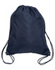 A dark navy swim backpack with drawstring closures and shoulder straps. It features a simple design.