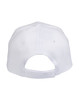 A white heavy brushed cotton cap featuring a back strap and ventilation holes. It includes a logo.