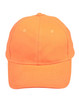 An orange heavy brushed cotton cap with stitching details and a curved brim. It features a logo on the front.