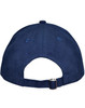 A black heavy brushed cotton cap with a buckle, featuring a classic design and a logo on the back.