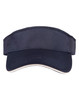 A navy blue sandwich visor with a wide brim and an adjustable strap; features a logo on the front.