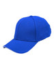 A blue Pique mesh contrast sandwich cap with a structured design and a curved brim. It features a logo on the front.