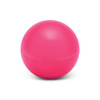 A bright pink lip balm ball, designed to look spherical and compact.